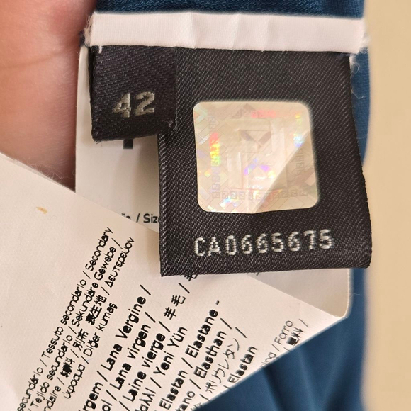 Fendi Wool Blend Dark Green Black Jersey Open Back Midi Dress Eu42 US size 6 - Picture 11 of 13